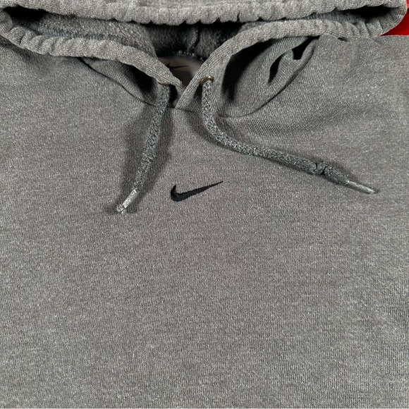 Vintage Nike Grey Tag Center Swoosh‎ Check Gray Hoodie Men’s Size Medium Mexico - Picture 2 of 7